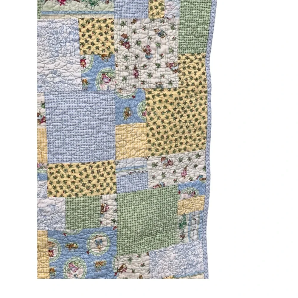 Beatrix Potter Peter Rabbit Baby‎ Quilt 42x36 Pastel Patchwork Nursery